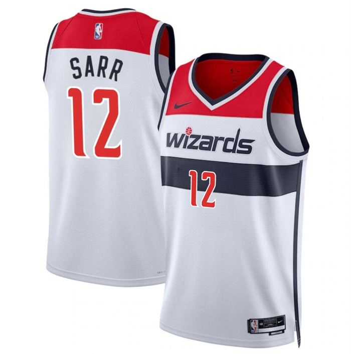 Men's Washington Wizards #12 Alexandre Sarr White Association Edition Stitched Basketball Jersey